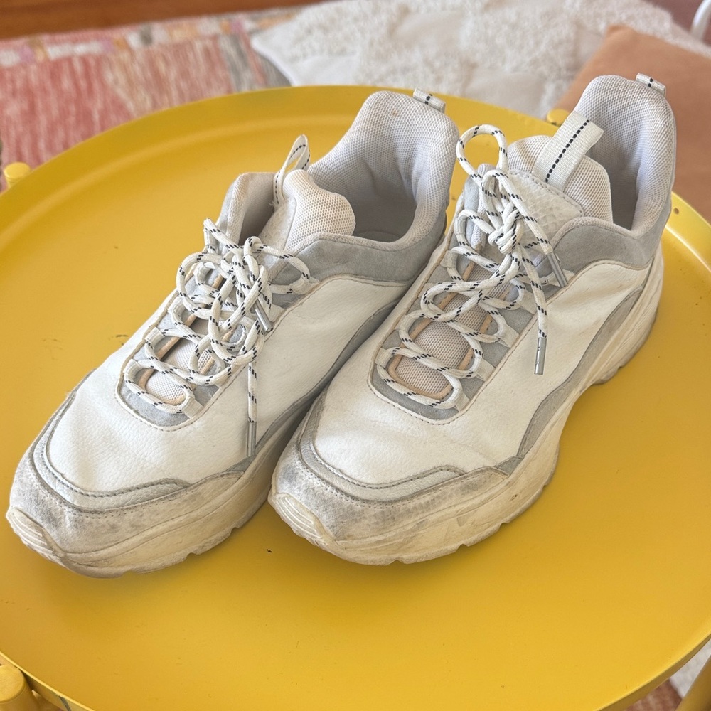 H&M White and Gray Athletic Shoes